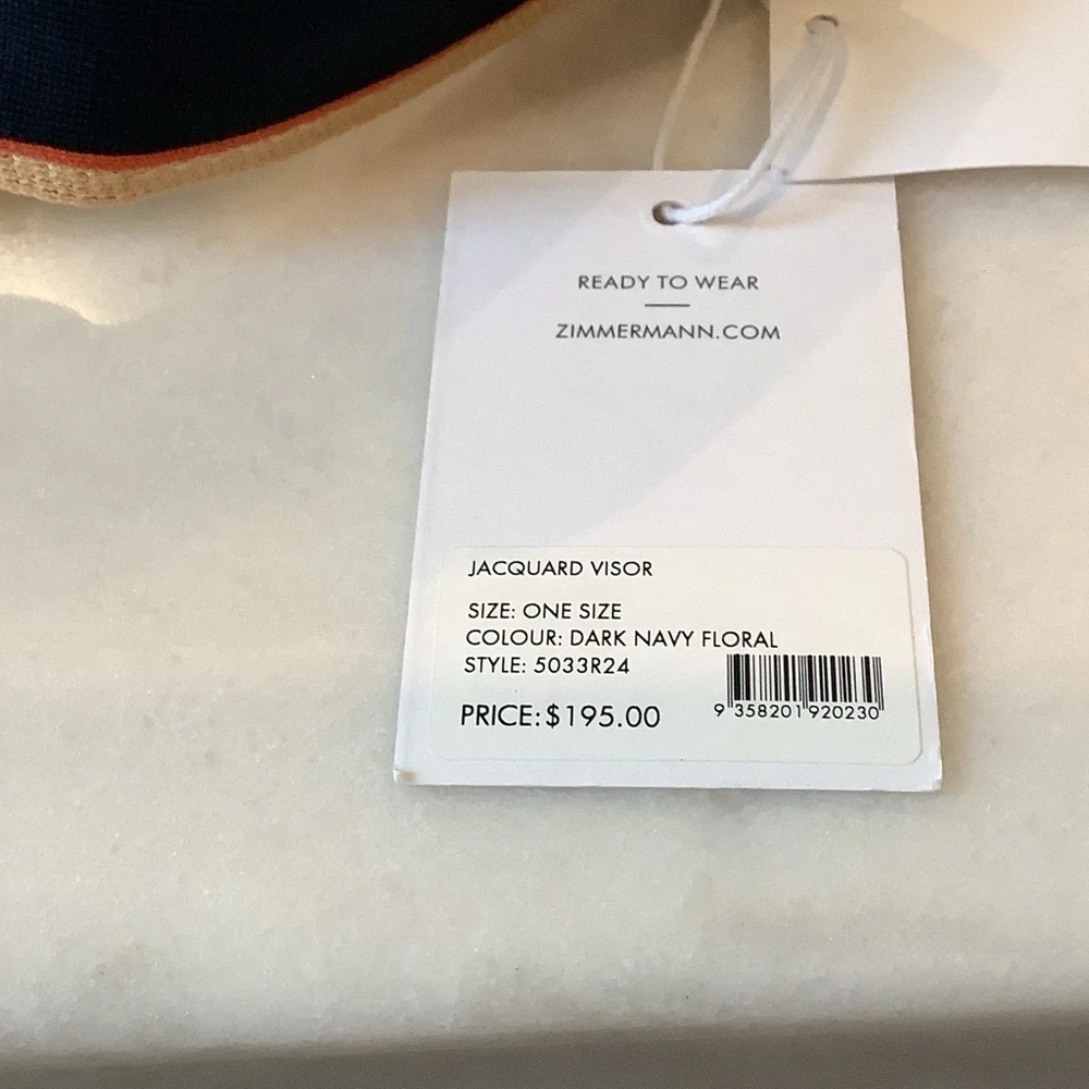 91. Zimmermann Navy and Orange Floral Visor, Brand New - Picture 4 of 4